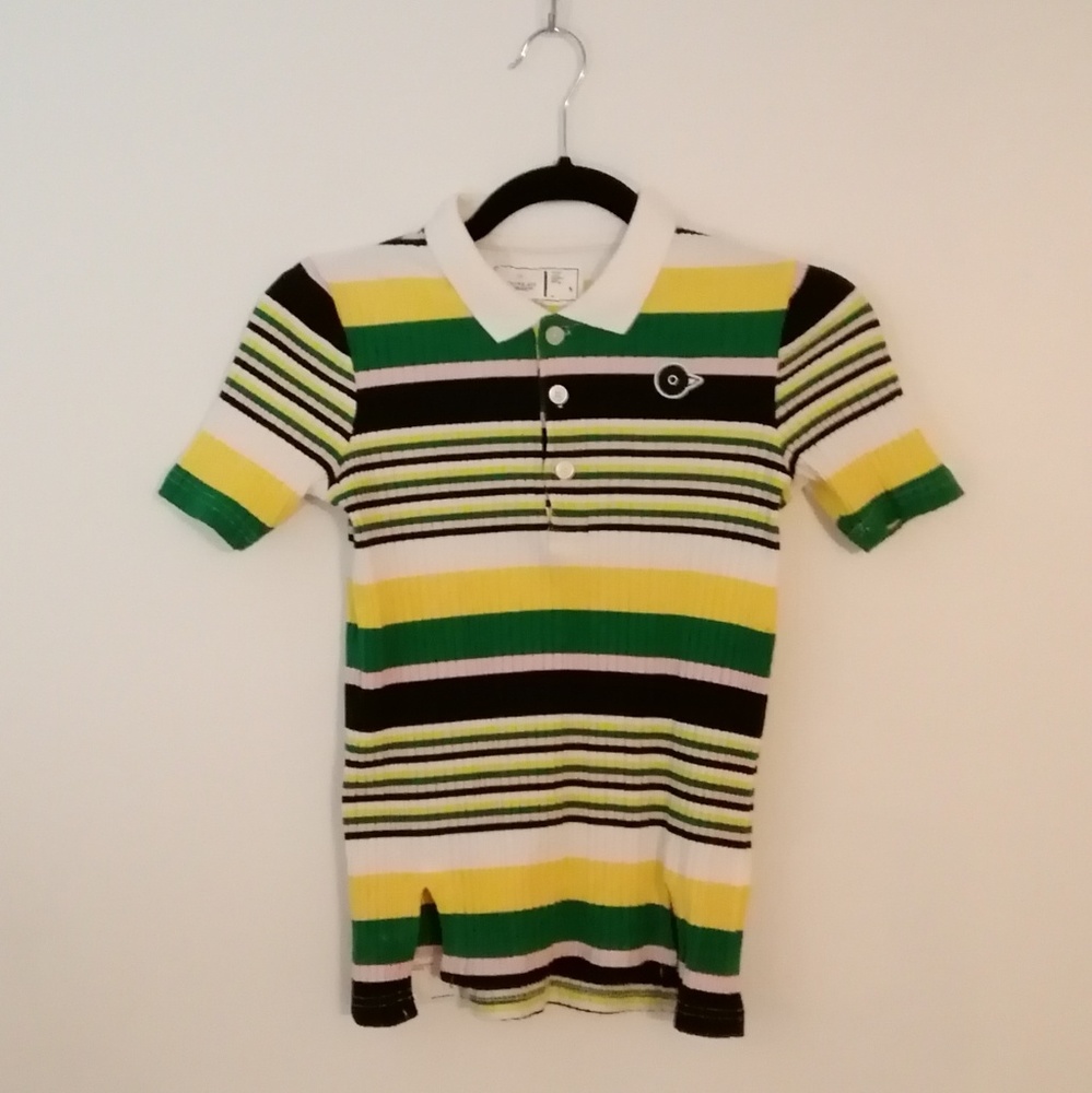 Striped tennis polo